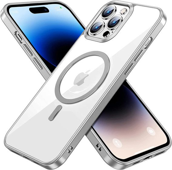 Θήκη για iPhone 14 Pro, ERBORD Hybrid MagSafe Case, ασημένια