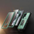 Θήκη για Samsung Galaxy S24 Ultra, Tongate MECH Series με βάση στήριξης, ανοιχτή πράσινη