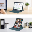 Θήκη πληκτρολογίου για Samsung Galaxy Tab S6 Lite 2024 / 2022 / 2020, Rotary 360° Leather, σκούρα πράσινη