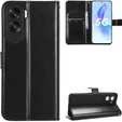 Θήκη με πτερύγιο για Honor 90 Lite 5G, Crazy Horse Wallet, μαύρη
