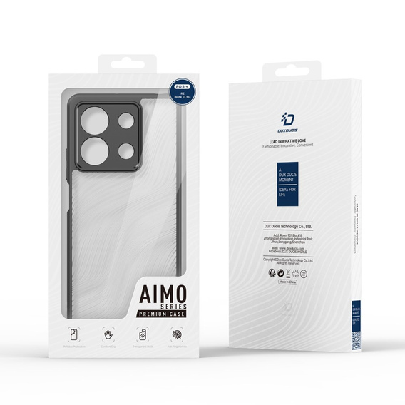 θήκη DuxDucis για το Xiaomi Redmi Note 13 5G, Aimo Case, διαφανής / μαύρη