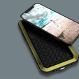 Love Mei Θήκη για iPhone 12 Mini, armored with glass, κίτρινη