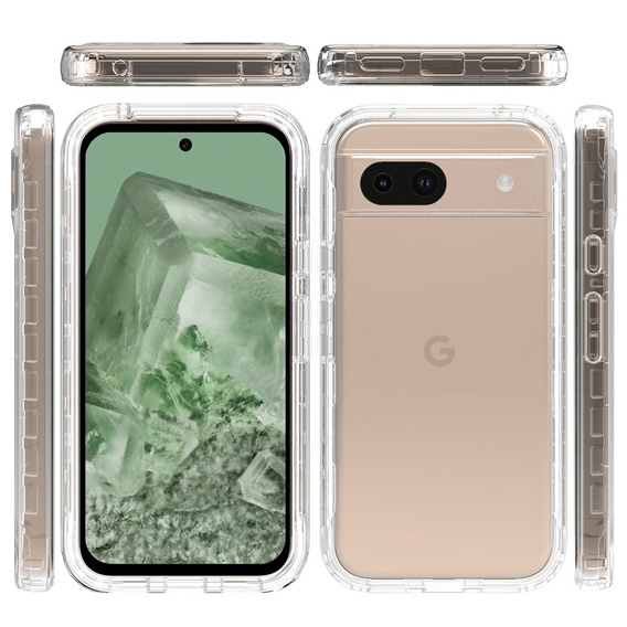 Θήκη για Google Pixel 8A, Shockproof, με μεμβράνη, διαφανής