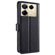 Θήκη με πτερύγιο για Infinix Note 40 Pro, Wallet Zipper Pocket, μαύρη
