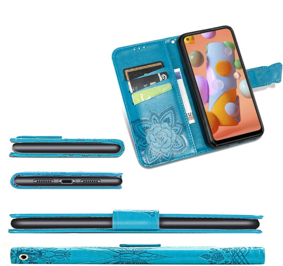 Θήκη με πτερύγιο για Oppo A40 / Oppo A40m, Butterfly, μπλε