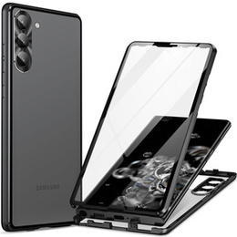 θήκη για το Samsung Galaxy S24, Magnetic Dual Glass, μαύρη