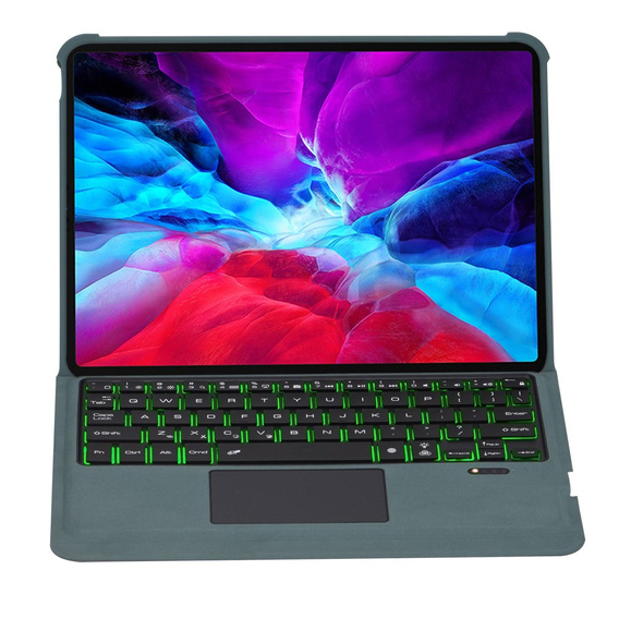Θήκη + πληκτρολόγιο iPad Air 10.9 4 2020 / 5 2022, TouchPad Pen Slot, πράσινη
