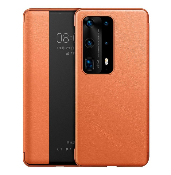 Η αναδιπλούμενη θήκη για το Huawei P40 Pro, Side View, πορτοκαλί