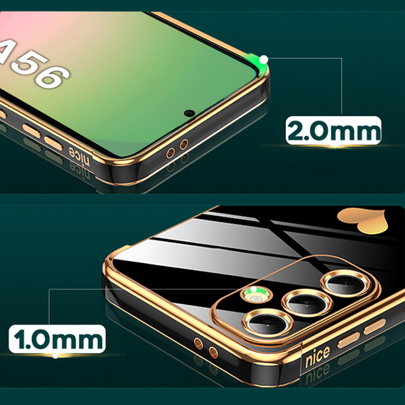 Η θήκη για το Samsung Galaxy A56, Electro heart, μαύρη + γυαλί 9H