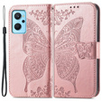 Θήκη με πτερύγιο για Realme 9i / Oppo A96, Butterfly, ροζ rose gold