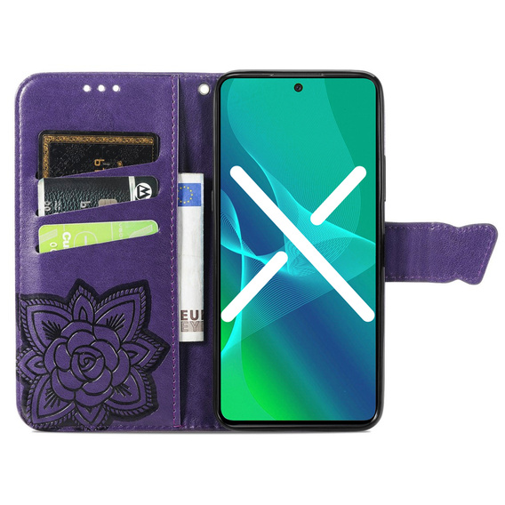 Θήκη με πτερύγιο για Samsung Galaxy A13 4G, Butterfly, μωβ