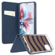 Θήκη με πτερύγιο για Oppo Reno 11F 5G, Smart Magnetic, σκούρο μπλε + γυαλί 9H 