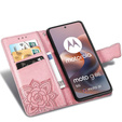 Θήκη με πτερύγιο για Motorola Moto G86 Power 5G, Butterfly, ροζ rose gold