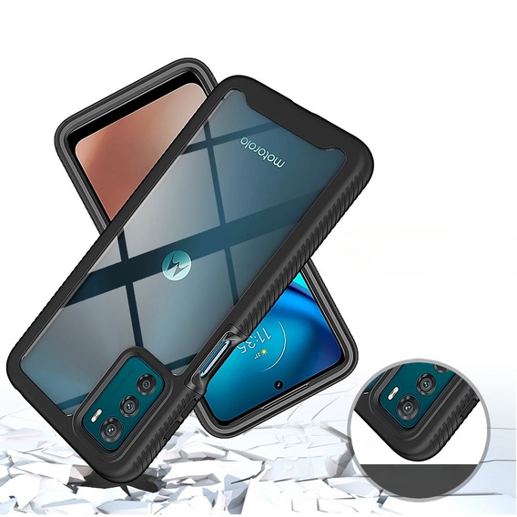 Θήκη για Motorola Moto G42 4G, Shockproof, με μεμβράνη, μαύρη