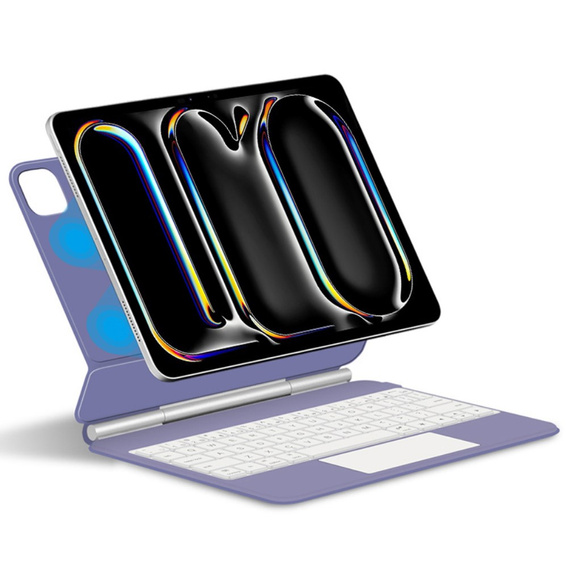 Θήκη πληκτρολογίου για iPad Pro 11" 2024, Magnetic Keyboard Touchpad, μωβ