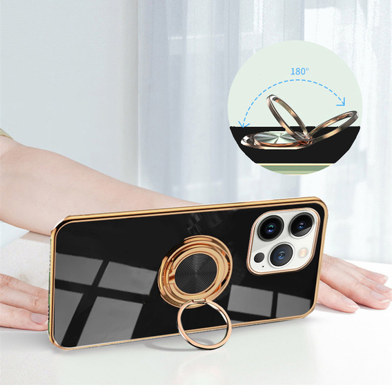 Θήκη για iPhone 13 Pro Max, Electro Ring, μαύρη
