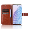 Θήκη με πτερύγιο για Xiaomi Redmi Note 14 4G, Crazy Horse Wallet, καφέ
