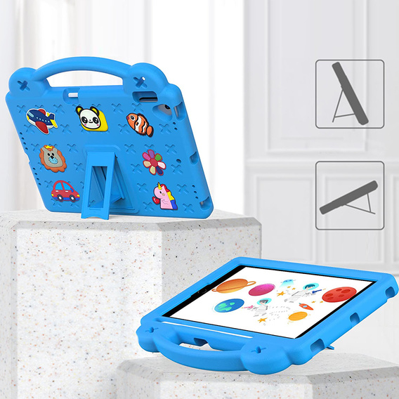 Παιδική θήκη για iPad 10.2" 2021/2020/2019 (9/8/7 gen.) / Air 10.5" 2019 (3 gen.), Cute Patterns, με βάση, μπλε