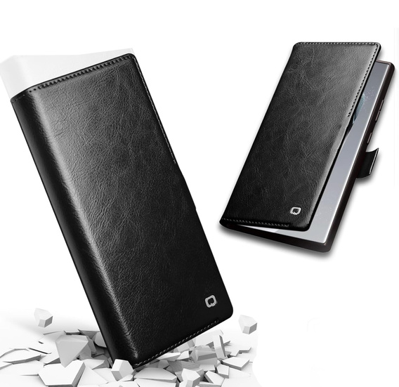 θήκη flip για Samsung Galaxy S25 Ultra, QIALINO Leather Wallet, μαύρη