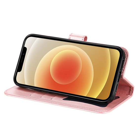 Θήκη με πτερύγιο για Oppo Reno5 Z / A94 / A95 5G, Mandala, ροζ rose gold