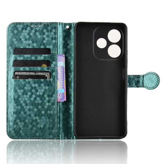 θήκη πτερύγιο για Oppo A5 Pro 5G, Wallet Rhombus, πράσινη