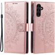 Θήκη με πτερύγιο για Samsung Galaxy A34 5G, Mandala, ροζ rose gold