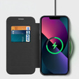 Θήκη με πτερύγιο για iPhone 13, RFID Wallet MagSafe CamShield, μαύρη