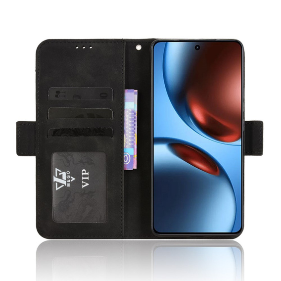 Θήκη με πτερύγιο για Realme GT 7 / 7T, Card Slot, μαύρη