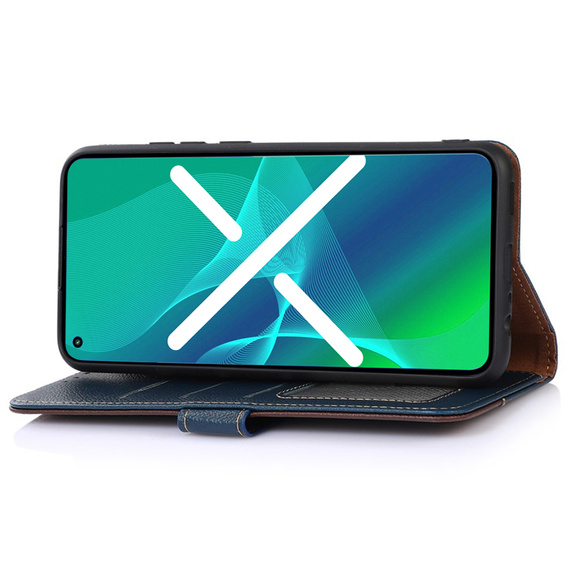 θήκη flip για το Samsung Galaxy S22+ Plus 5G, KHAZNEH RFID, μπλε