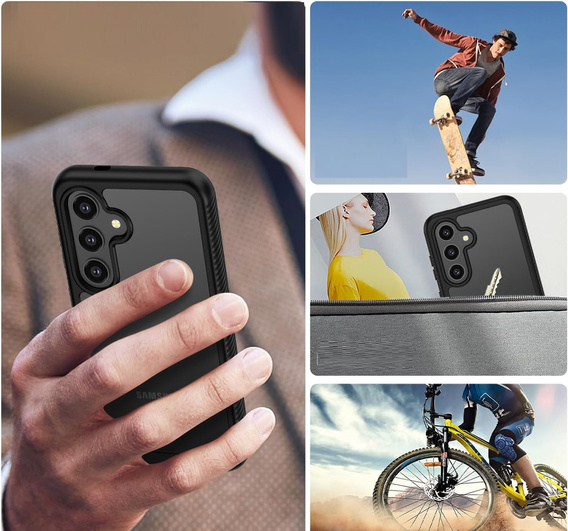 Θήκη για Samsung Galaxy S24, Shockproof, με μεμβράνη, μαύρη