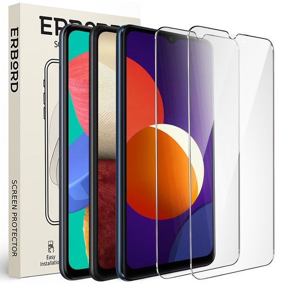 2x Μετριασμένο γυαλί για Samsung Galaxy M33/A12/M12, ERBORD 9H Hard Glass στην οθόνη
