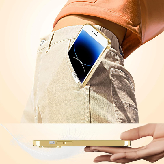 Θήκη για iPhone 7 Plus / 8 Plus, Electro MagSafe, χρυσή + Γυαλί για την οθόνη