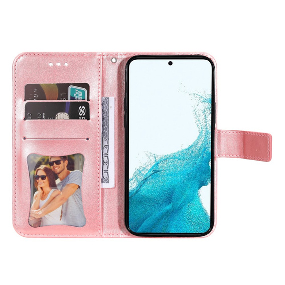Θήκη με πτερύγιο για Samsung Galaxy A54 5G, Mandala Flower, ροζ rose gold