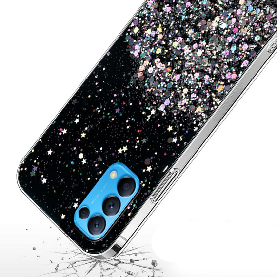 Θήκη για OPPO Reno 5 5G, Glittery, μαύρη
