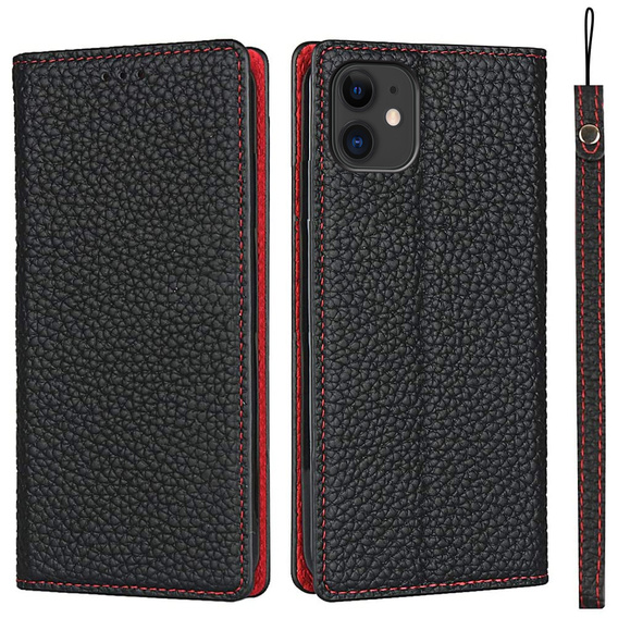 Δερμάτινη θήκη για iPhone 11, ERBORD Grain Leather, μαύρη