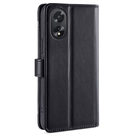 Θήκη με πτερύγιο για Oppo A38 / A18 4G, Wallet Zipper Pocket, μαύρη