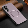 Θήκη για Samsung Galaxy S24 FE, Leather Hybrid MagSafe, μωβ