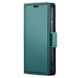 Θήκη για Xiaomi Redmi Note 13 Pro+, ERBORD Glossy Litchi, πορτοφόλι με πτερύγιο, πράσινη