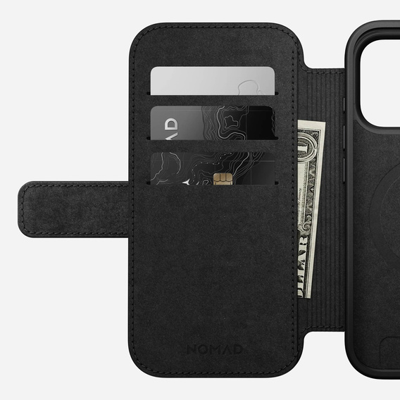 Θήκη Nomad για iPhone 17 Pro, Μοντέρνα δερμάτινη θήκη Folio, καφέ