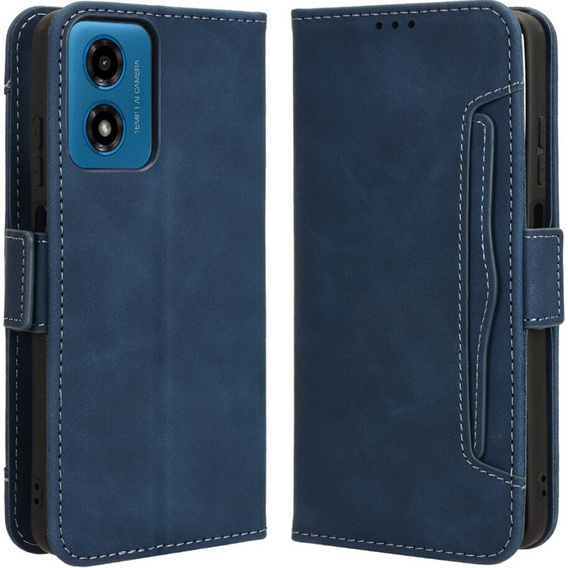 Θήκη με πτερύγιο για Motorola Moto E14, Card Slot, σκούρο μπλε