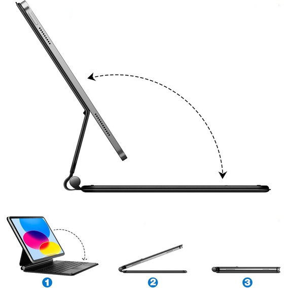 Θήκη πληκτρολογίου Dracool για iPad 10.9" 2022 (10 gen.), μαύρη