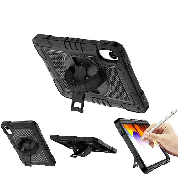 Θήκη θωράκισης για Xiaomi Redmi Pad 2, με βάση και ιμάντα ώμου – μαύρη
