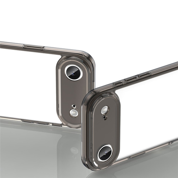 Θήκη σιλικόνης για iPhone Air, με σκληρή πλάτη, μαύρο καπνιστό χρώμα