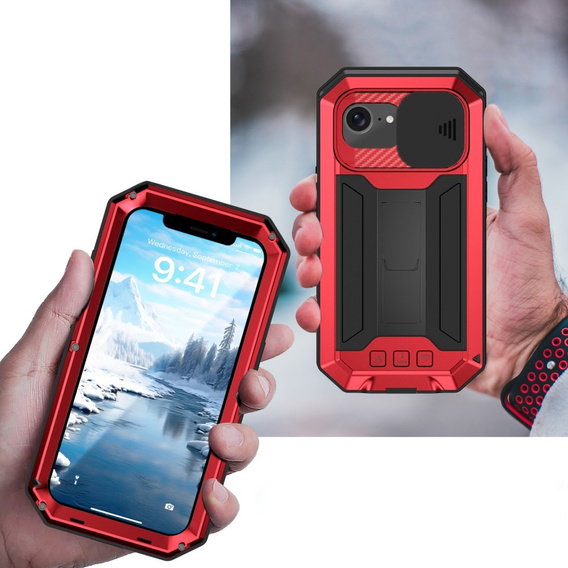 Θωρακισμένη θήκη για iPhone 16E, R-JUST, κόκκινη