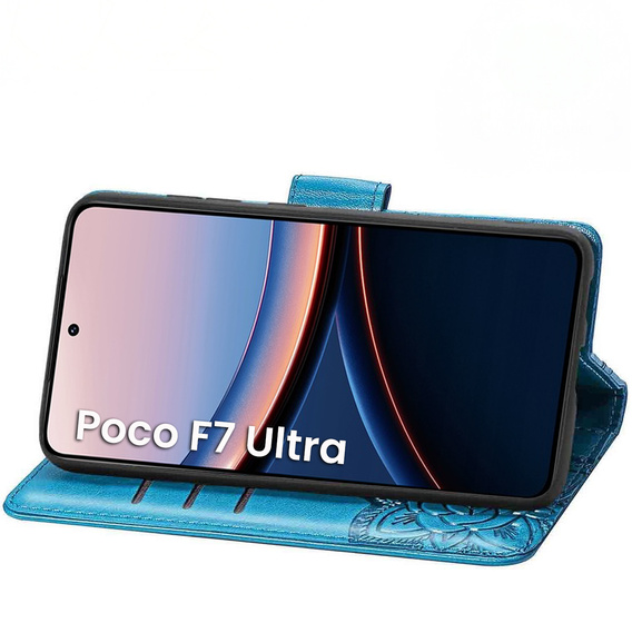 Θήκη με πτερύγιο για Xiaomi Poco F7 Ultra, Butterfly, μπλε