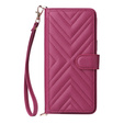 Θήκη με πτερύγιο για Xiaomi Poco F7 Pro, Crossbody Leather Wallet, μπορντό