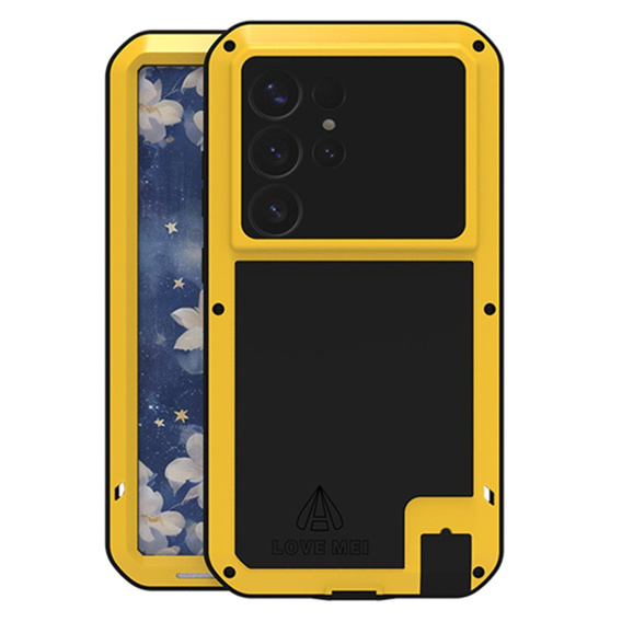 Love Mei Θήκη για Samsung Galaxy S25 Ultra, armored with glass, κίτρινη