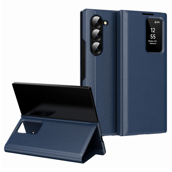 Αναδιπλούμενη θήκη για Samsung Z Fold6 5G, Smart View Wallet, σκούρο μπλε
