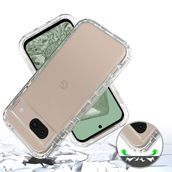 Θήκη για Google Pixel 8A, Shockproof, με μεμβράνη, διαφανής
