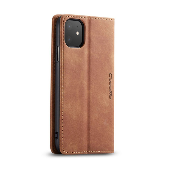 θήκη CASEME για iPhone 11, Leather Wallet Case, καφέ